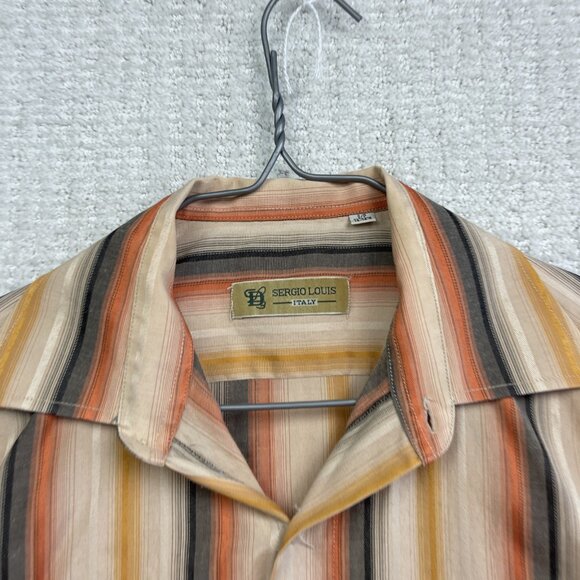 Sergio Louis Italy Long Sleeve Button-front Shirt Men S Aztec Stripes Western - Picture 5 of 13